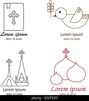 Satz von religiösen Logo Vorlage. Stock Vektor