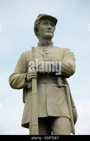 130nd Pennsylvania Freiwilligen Infanterie-Denkmal am Bloody Lane, Antietam National Battlefield, Maryland Stockfoto