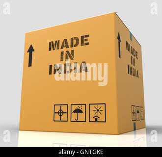 Made In India zeigt Asien importieren 3D-Rendering Stockfoto