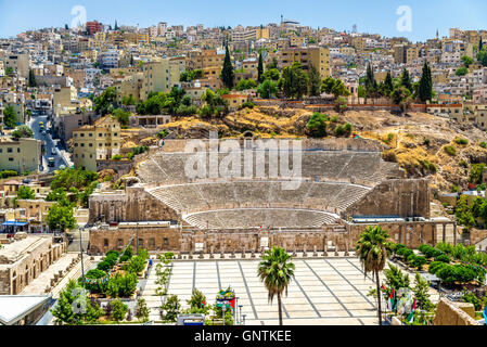 Blick auf das römische Theater in Amman Stockfoto