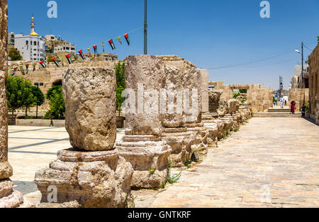 Details des römischen Theaters in Amman Stockfoto