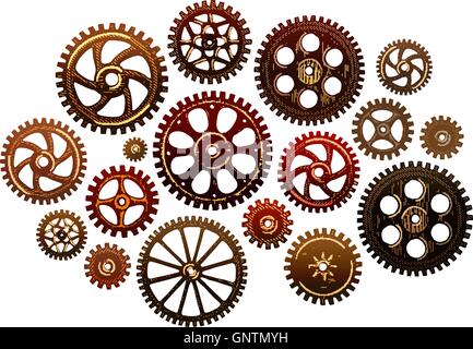 Satz von Zahnrädern. Industrie. Vektor-illustration Stock Vektor