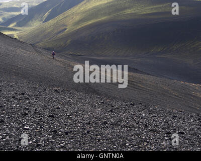 Wandern, Svartafell, Island Stockfoto