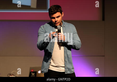 Talent Inspiration Programm (Tipp) Präsentation am ersten Tag der Schule Spiele 2016, Loughborough University. PRESSEVERBAND Foto. Bild Datum: Donnerstag, 1. September 2016. Stockfoto