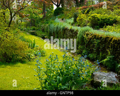 Blick über den Kaskaden-Garten in Bonsall nahe Matlock in Derbyshire Dales Peak District England Großbritannien Stockfoto