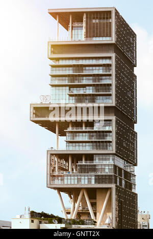 Mukesh Ambani Besitz Antilla/Antilia - teuerste Privathaus der Welt in Mumbai Stockfoto