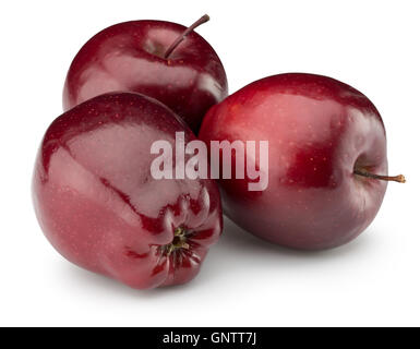 rote Äpfel auf dem weißen Hintergrund isoliert. Stockfoto