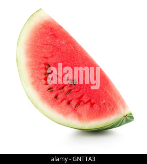 Wassermelone Stück auf dem weißen Hintergrund isoliert. Stockfoto