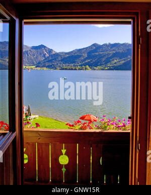 Blick auf See Schliersee Stockfoto