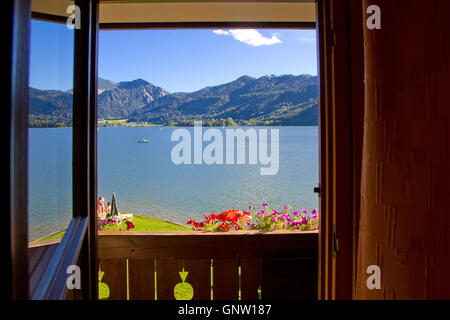 Blick auf See Schliersee Stockfoto