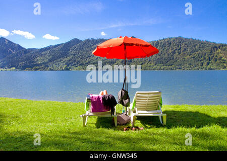 stilvoll am See Schliersee - Bayern, Deutschland Stockfoto