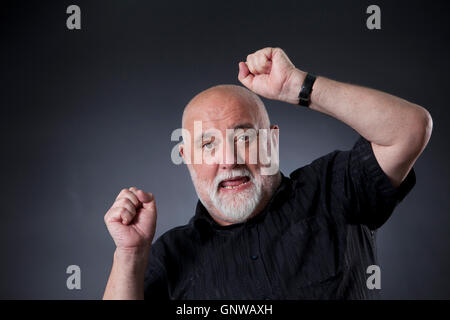 Alexei David Sayle, der englische Komiker, Schauspieler und Autor, auf dem Edinburgh International Book Festival. Edinburgh, Schottland. 14. August 2016 Stockfoto