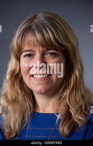 Claudia Hammond, britischer Autor, Sender und Psychologie-Dozent an der Edinburgh International Book Festival. Edinburgh, Schottland. 14. August 2016 Stockfoto