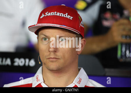 Monza, Italien. 01. Sep, 2016. Formel 1 Grand Prix von Italien, Fahrer an- und Pressekonferenz Tag. Scuderia Ferrari – Kimi Räikkönen Credit: Aktion Plus Sport/Alamy Live-Nachrichten Stockfoto