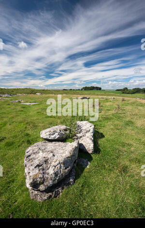 Arbor Low, ein alten neolithischen Henge-Monument in der Peak District National Park, Derbyshire, England. Stockfoto