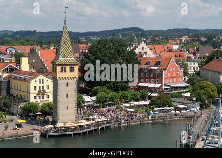Altstadt, Hafen und Turm Mangenturm Lindau, Bayern, Deutschland Stockfoto