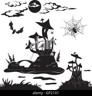 Halloween Cartoon Landschaft Stock Vektor