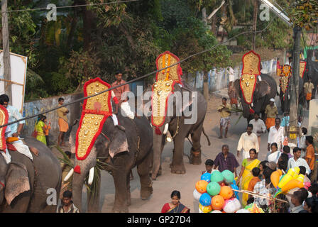 Elefanten Festival Varkala Kerala Indien Stockfoto