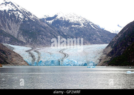 Dawes Gletscher Nebel Wolken Endicott Arm Inside Passage Southeast Alaska USA Stockfoto