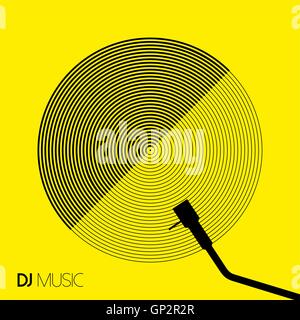 DJ Musik in geometrische Kunststil mit modernen Vinyl Record Design Konzept. EPS10 Vektor. Stock Vektor