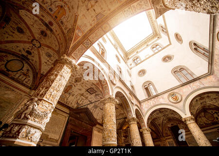 Innenhof des Palastes Vecchio in Florenz Stockfoto