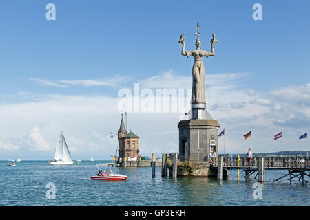 Imperia, Hafen Eingang, Konstanz, Bodensee, Baden-Württemberg, Deutschland Stockfoto