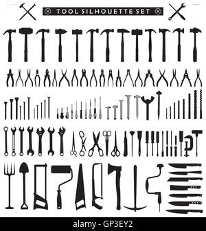 Silhouette-Werkzeugset Stock Vektor