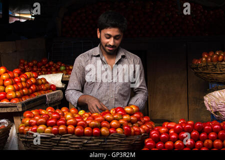 Gemüsemarkt (DevrajaMarket) in Mysore, Karnataka, Indien Stockfoto