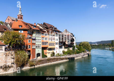 Blick auf die Deutsche Seite von Laufenburg Grenzstadt. Deutschland. Stockfoto