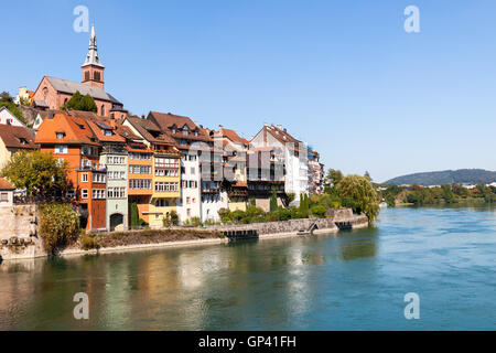 Blick auf die Deutsche Seite von Laufenburg Grenzstadt. Deutschland. Stockfoto