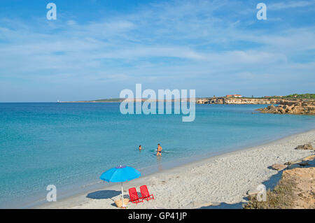 Ein Blick auf den Strand von S'arena Scoada, Oristano Bezirk, Sardinien, Italien Stockfoto