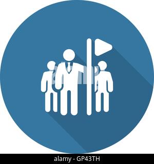 Symbol "Team Leader". Flaches Design. Stock Vektor