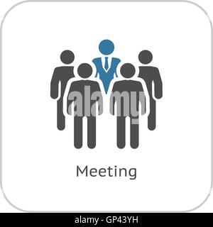 Meeting-Symbol. Flaches Design. Stock Vektor