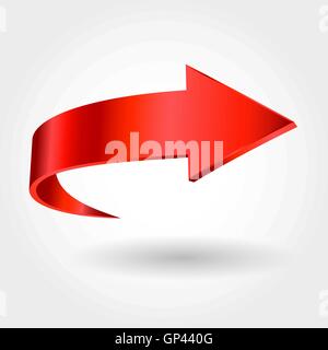 Roter Pfeil und weißen Hintergrund Stock Vektor