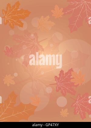 Herbst Hintergrund mit Ahorn-Blätter Stock Vektor