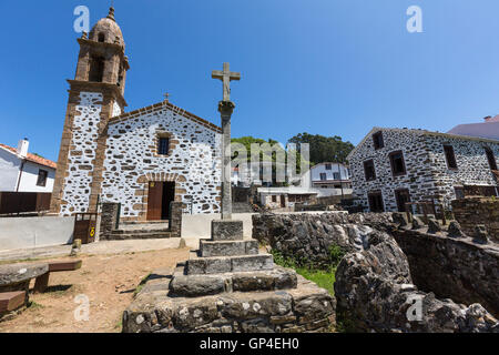 San Andrés de Teixido Kirche berühmt für Pilgerfahrt in San Andrés de Teixido, A Coruña Provinz, Galicien, Spanien Stockfoto