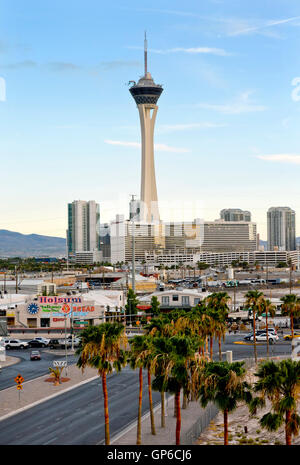 Nördlichen Ende des Las Vegas Strip mit dem Stratosphere Tower, Hotel und Casino Stockfoto