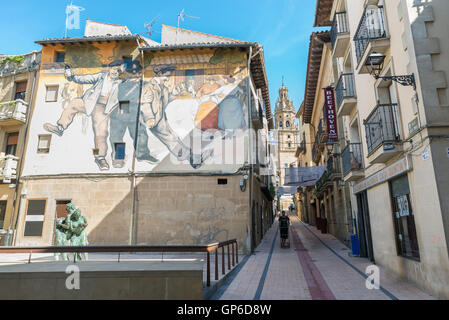 HARO, LA RIOJA, Spanien - 31. August 2016: Haro ist eine Stadt und Gemeinde im Nordwesten der Provinz La Rioja in Nordspanien Stockfoto