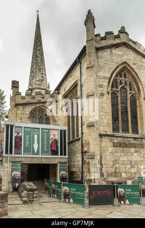 York. Yorkshire-Nord-England. Der Eingang in das Wikingermuseum Yorvik. Stockfoto