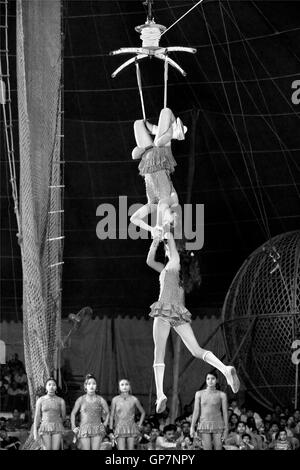 Luftbild Akt im Zirkus, Indien, Asien Stockfoto