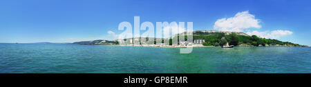 Schönen Sommer-Panorama mit Blick auf Stadt Balchik nahe der Küste des Schwarzen Meeres, Bulgarien Stockfoto