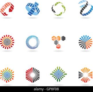 Pfeilsymbole: Set mit 12 Stück, isoliert auf weißem Hintergrund Stock Vektor