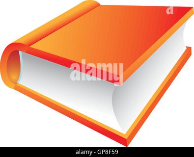 Orange Book 3D-Symbol isoliert auf weiss Stock Vektor
