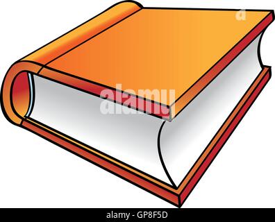 Orange Book Cartoon Ikone isoliert auf weiss Stock Vektor
