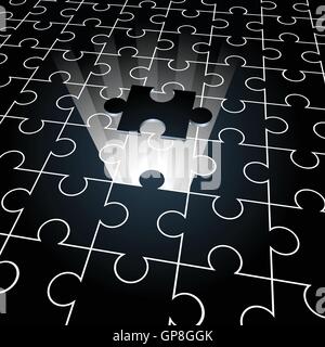 Jigsaw Puzzle: das fehlende Stück Konzept Hintergrund Stock Vektor