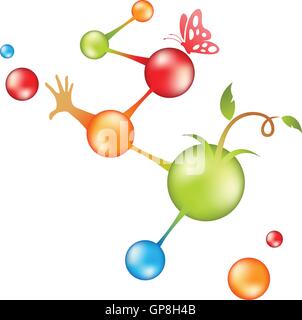 DNA-Moleküle und Ursprung des Lebens Vektor-illustration Stock Vektor