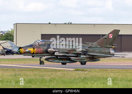 Polnische Luftwaffe (Siły Powietrzne) Suchoi Su - 22M 4 "Fitter" Schlachtflugzeug Stockfoto