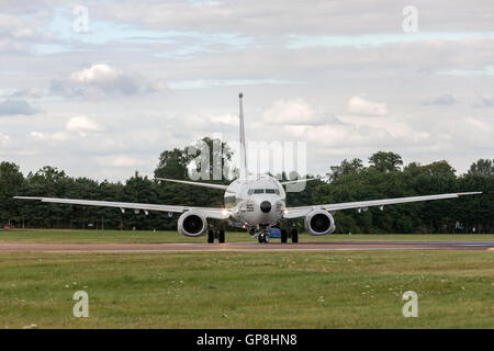 United States Navy langweilig P-8A Poseidon Seefernaufklärung und Anti u-Boot-Kriegsführung Flugzeug. Stockfoto