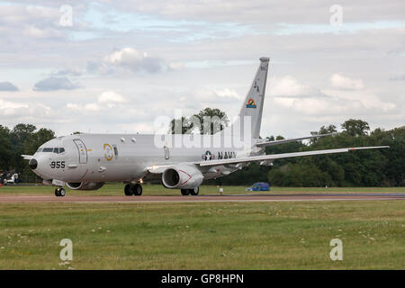 United States Navy langweilig P-8A Poseidon Seefernaufklärung und Anti u-Boot-Kriegsführung Flugzeug. Stockfoto