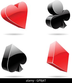 Vektor-EPS-Illustration 3d glänzend Spielkarte passt Stock Vektor